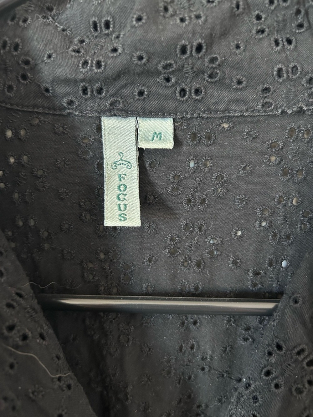 Corporate Goth Layering Black Eyelet Button-Front Long Sleeve Blazer Jacket - Picture 2 of 9